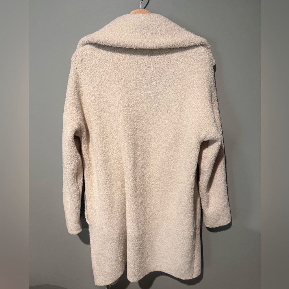 Rachel Zoe Cream Teddy Sherpa Coat Open Front Cozy Jacket - Picture 4 of 4
